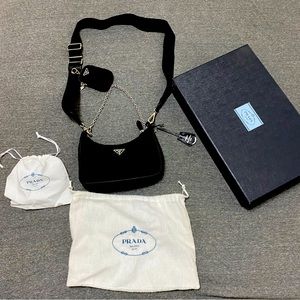 Prada Re-Edition 2005 Re-Nylon bag- Black & silver hardware- Like NEW!
